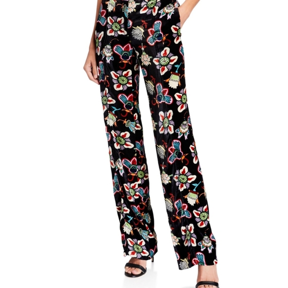 Valentino MulticolorFloral-Print Silk-Blend Pants